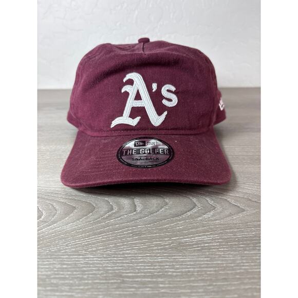 Oakland Athletics Maroon "The Golfer" New Era Men's Snapback Hat- EUC - Picture 1 of 6